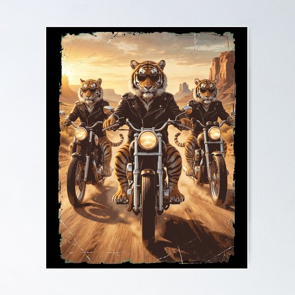 Item preview, Funny Tiger Motorcycle Meme Animal Lover designed and sold by DoodleTortle.