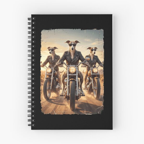 Aperçu de l'œuvre Mème drôle sur un lévrier et une moto, amoureux des chiens créée et vendue par DoodleTortle.