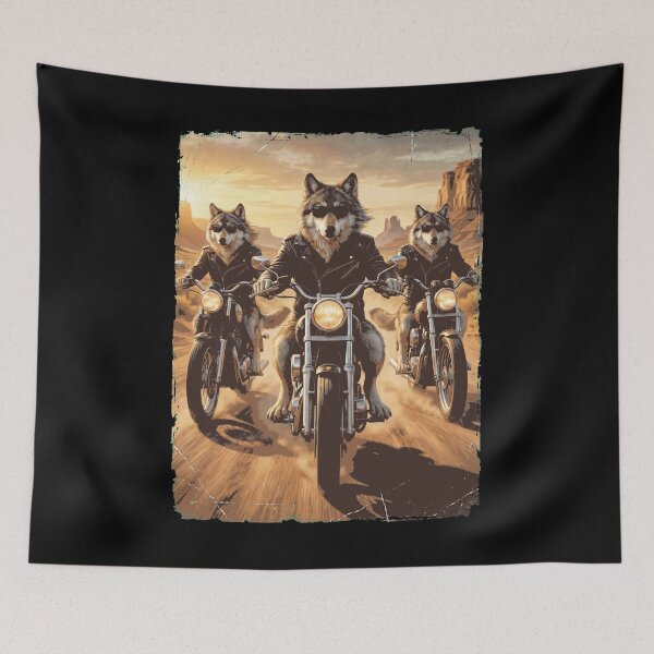 Item preview, Funny Wolf Motorcycle Meme Animal Lover designed and sold by DoodleTortle.