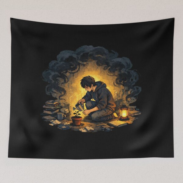 Item preview, Lofi Boy Nurturing Hope in the Darkness designed and sold by from Depression patient.