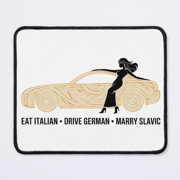 Item preview, Eat Italian Drive German Marry Slavic - Spaghetti Car Design for Italian Food and German Car Lovers designed and sold by Lina Caro.