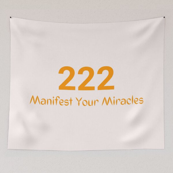 Item preview, 222 Angel Number – Manifest Your Miracles Spiritual Aesthetic Typography Design designed and sold by CosmicQuietLab.