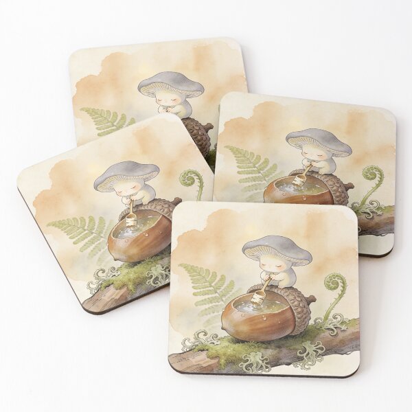 Item preview, Mushroom Folk Morning Ritual - Cottagecore Fantasy designed and sold by PictorialWhimsy.