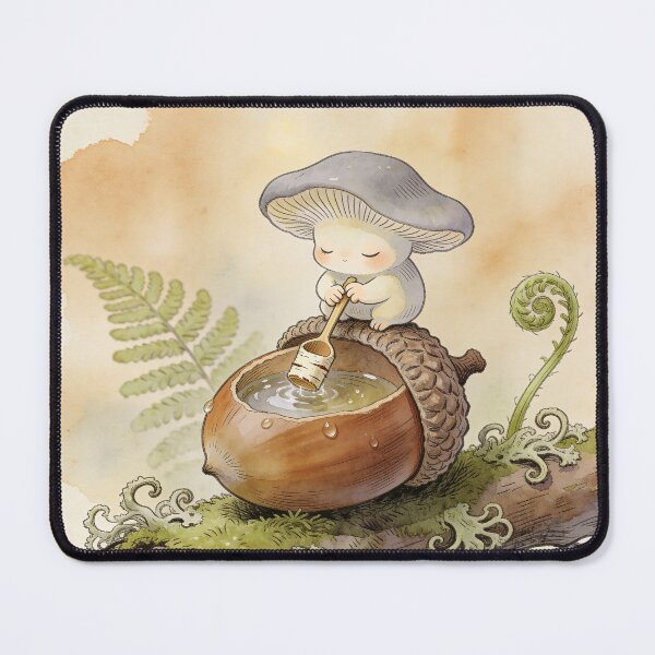 Item preview, Mushroom Folk Morning Ritual - Cottagecore Fantasy designed and sold by PictorialWhimsy.