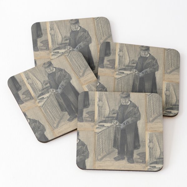 Item preview, Man Polishing a Boot by Vincent van Gogh: Vintage Working Class Study Poster designed and sold by artofuniverse.