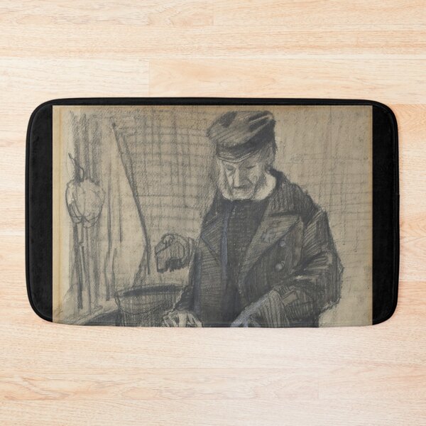 Item preview, Man Polishing a Boot by Vincent van Gogh: Vintage Working Class Study Poster designed and sold by artofuniverse.