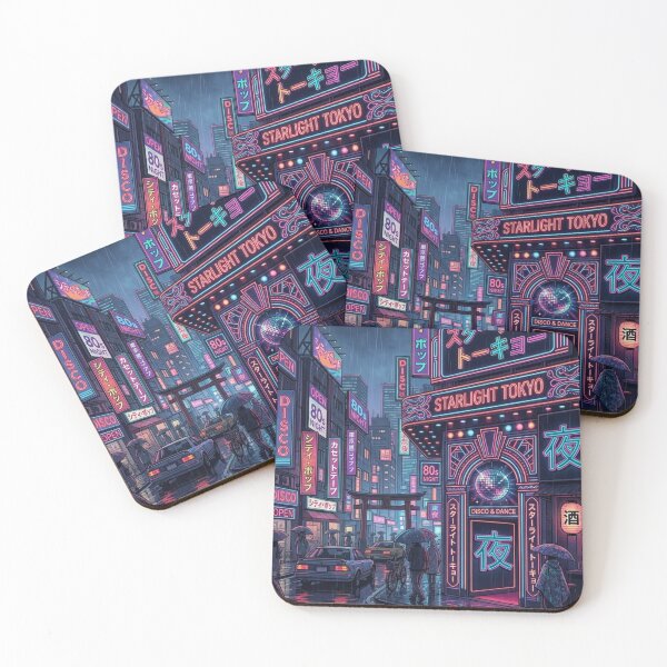 Item preview, Retro 80s Cyberpunk Tokyo Neon Night Rain Vaporwave City Pop designed and sold by UltimateJapan.