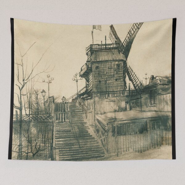 Item preview, Moulin De La Galette by Vincent van Gogh: Vintage Architectural Poster designed and sold by artofuniverse.