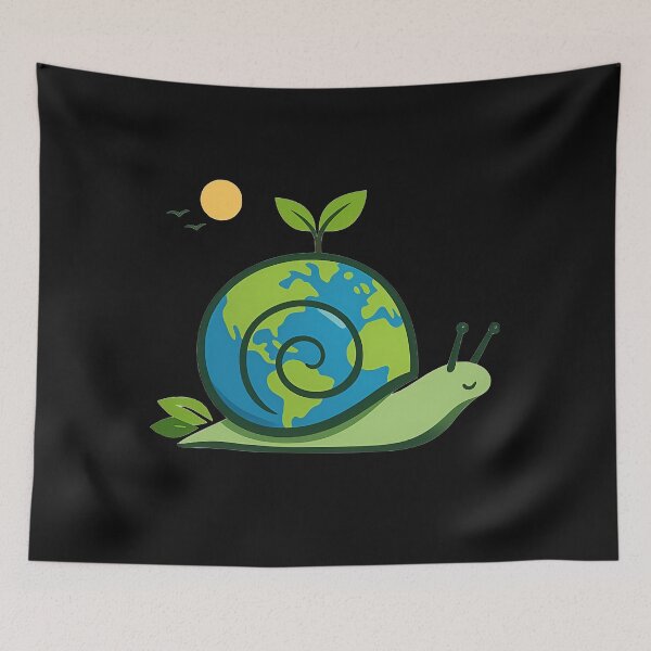 Item preview, Eco Snail Earth Design – Cute Sustainable Nature Art, Green Planet Illustration, Environmental Aesthetic designed and sold by Lozarux.