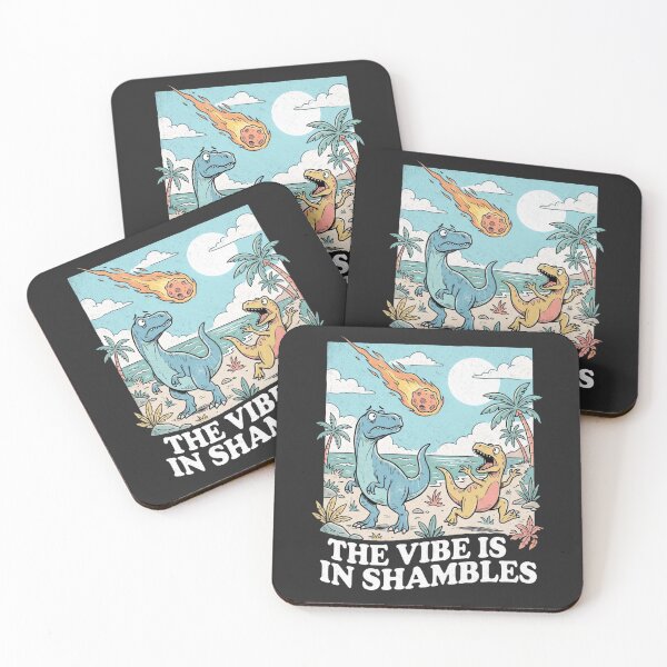Item preview, Funny Dinosaur Meme Design The Vibes Are In Shambles Meteor designed and sold by FreshVibe Prints.