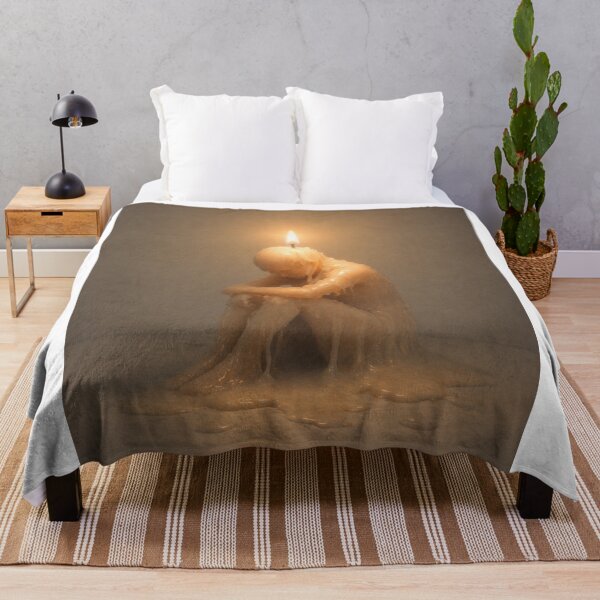 Item preview, Burning Out Softly – Minimal Surreal Candle Art designed and sold by InkWanderStudio.
