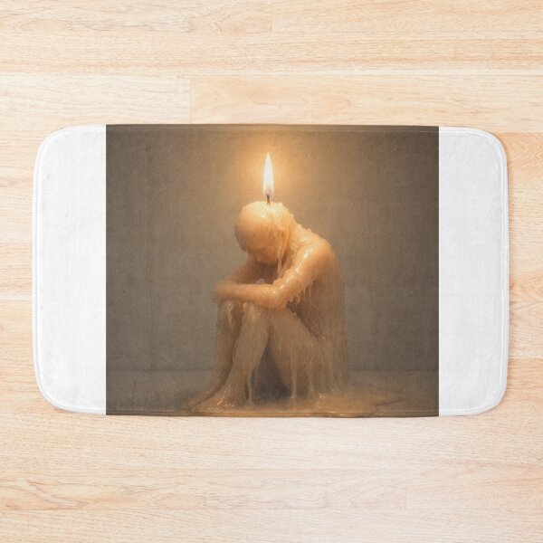 Item preview, Burning Out Softly – Minimal Surreal Candle Art designed and sold by InkWanderStudio.
