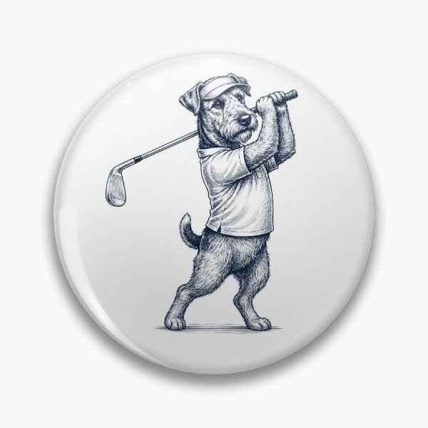 Item preview, Vintage Airedale Terrier Playing Golf Golfer Dog Lover designed and sold by TerryConnells.
