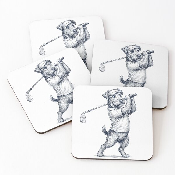 Item preview, Vintage Airedale Terrier Playing Golf Golfer Dog Lover designed and sold by TerryConnells.