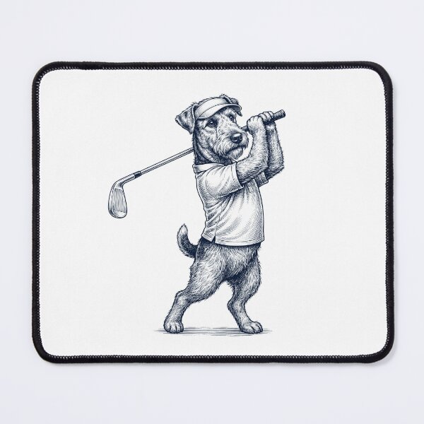Item preview, Vintage Airedale Terrier Playing Golf Golfer Dog Lover designed and sold by TerryConnells.