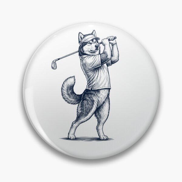 Item preview, Vintage Alaskan Malamute Playing Golf Golfer Dog Lover designed and sold by TerryConnells.