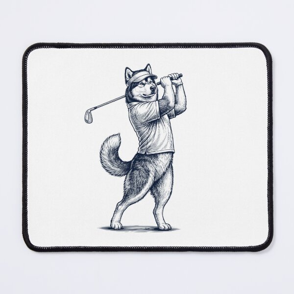 Item preview, Vintage Alaskan Malamute Playing Golf Golfer Dog Lover designed and sold by TerryConnells.