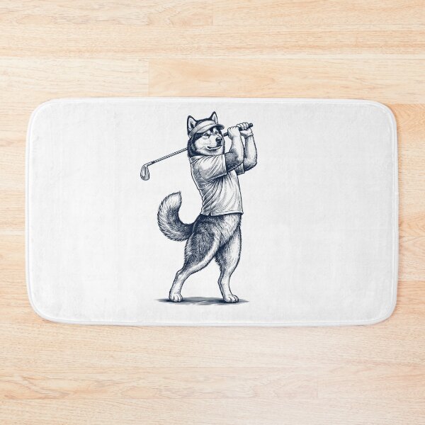 Item preview, Vintage Alaskan Malamute Playing Golf Golfer Dog Lover designed and sold by TerryConnells.
