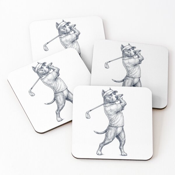 Item preview, Vintage American Staffordshire Terrier Playing Golf Golfer Dog Lover designed and sold by TerryConnells.