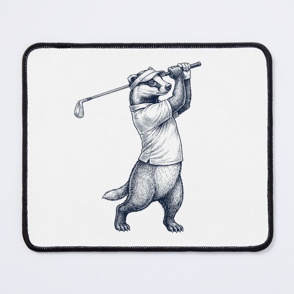 Item preview, Vintage Badger Playing Golf Golfer Animal Lover designed and sold by TerryConnells.