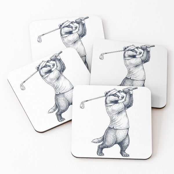 Item preview, Vintage Badger Playing Golf Golfer Animal Lover designed and sold by TerryConnells.
