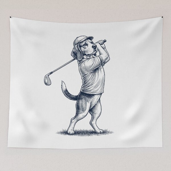 Item preview, Vintage Beagle Playing Golf Golfer Dog Lover designed and sold by TerryConnells.