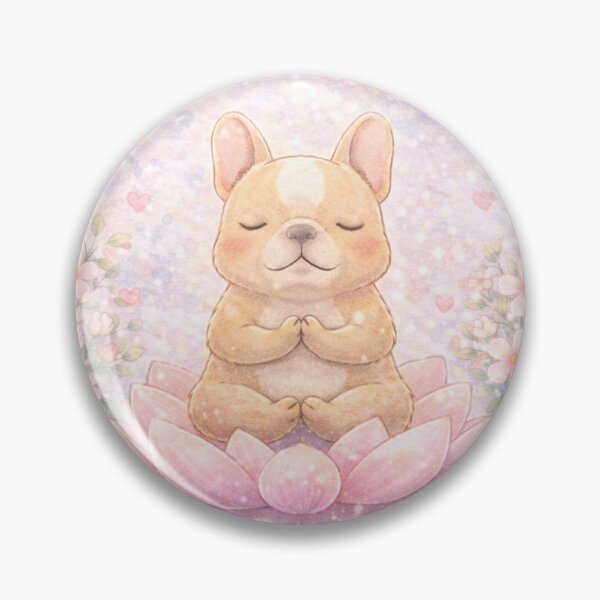 Item preview, Meditating French Bulldog Lotus Watercolor Sticker designed and sold by MiniYume.