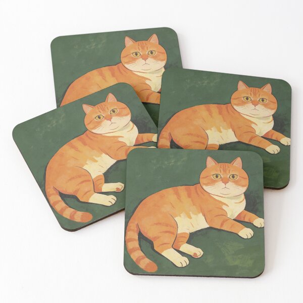 Item preview, Primitive Cat Portrait - Folk Art Painting designed and sold by PictorialWhimsy.