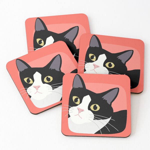 Item preview, Attentive Tuxedo Cat Gazing Up designed and sold by Gumigrida.