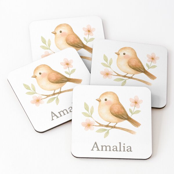 Item preview, Amalia Custom Name Bird Wall Art for Nursery, Baby Girl Room Decor designed and sold by LoveNurseries.