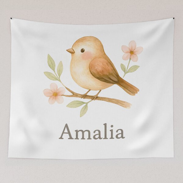 Item preview, Amalia Custom Name Bird Wall Art for Nursery, Baby Girl Room Decor designed and sold by LoveNurseries.