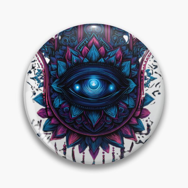 Item preview, The Hamsa of Protection: Neon Mystic Eye Amulet designed and sold by SepboiStudioMerch.