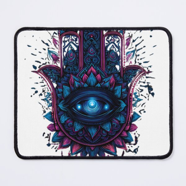 Item preview, The Hamsa of Protection: Neon Mystic Eye Amulet designed and sold by SepboiStudioMerch.