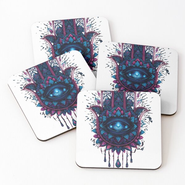 Item preview, The Hamsa of Protection: Neon Mystic Eye Amulet designed and sold by SepboiStudioMerch.