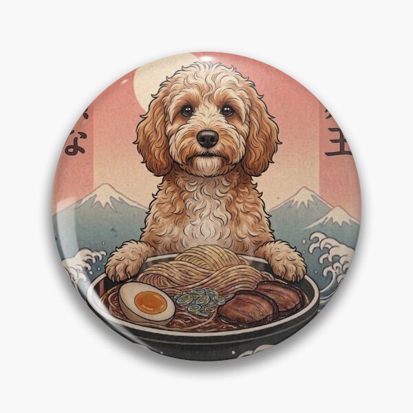 Item preview, Funny Cockapoo Japanese Ramen Noodles Vintage Kanagawa Wave designed and sold by FurryHavenPH.