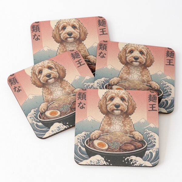 Item preview, Funny Cockapoo Japanese Ramen Noodles Vintage Kanagawa Wave designed and sold by FurryHavenPH.