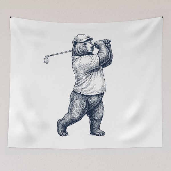 Item preview, Vintage Bear Playing Golf Golfer Animal Lover designed and sold by TerryConnells.