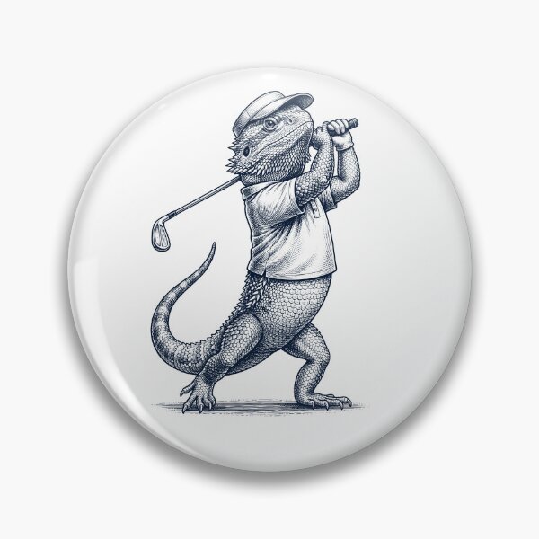 Item preview, Vintage Bearded Dragon Playing Golf Golfer Animal Lover designed and sold by TerryConnells.