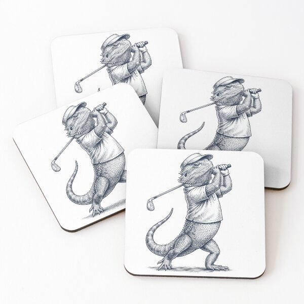 Item preview, Vintage Bearded Dragon Playing Golf Golfer Animal Lover designed and sold by TerryConnells.