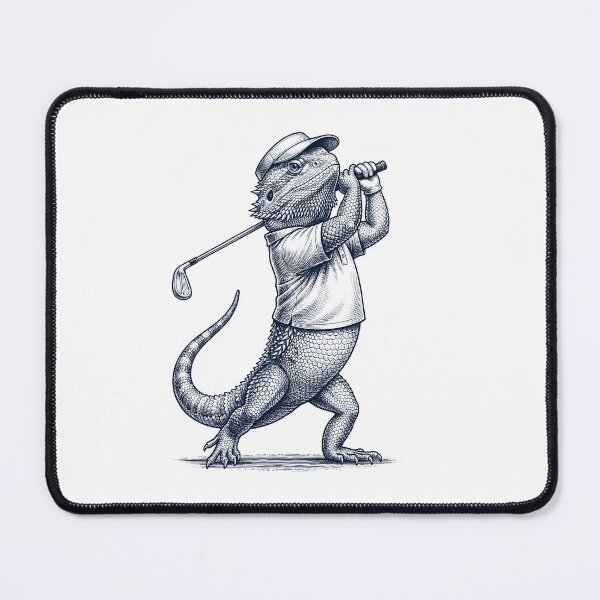 Item preview, Vintage Bearded Dragon Playing Golf Golfer Animal Lover designed and sold by TerryConnells.