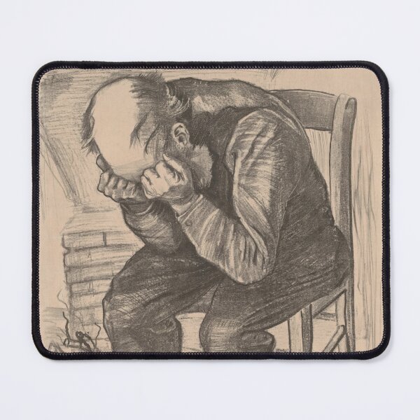 Item preview, Old Man With His Head in His Hands by Vincent van Gogh: Minimalist Poster designed and sold by artofuniverse.