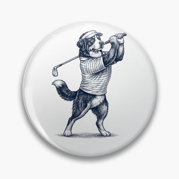 Item preview, Vintage Bernese Mountain Dog Playing Golf Golfer Dog Lover designed and sold by TerryConnells.