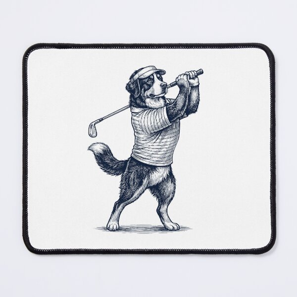 Item preview, Vintage Bernese Mountain Dog Playing Golf Golfer Dog Lover designed and sold by TerryConnells.