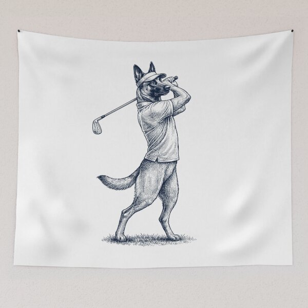 Item preview, Vintage Belgian Malinois Playing Golf Golfer Dog Lover designed and sold by TerryConnells.