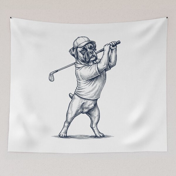 Item preview, Vintage Boxer Dog Playing Golf Golfer Dog Lover designed and sold by TerryConnells.
