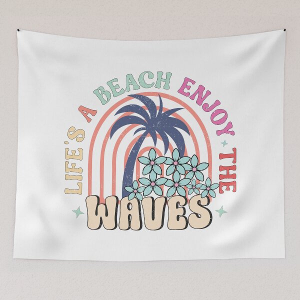 Item preview, Life’s A Beach Enjoy The Waves Retro - Vintage Tropical Surf Design designed and sold by KymeraStudio25.