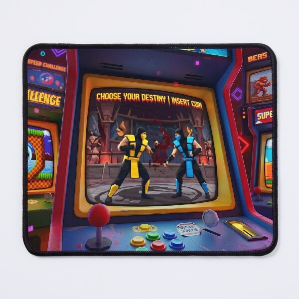 Item preview, Choose Your Destiny - Retro Arcade Crossover Multi-Monitor Illustration designed and sold by PhoenixDrake.