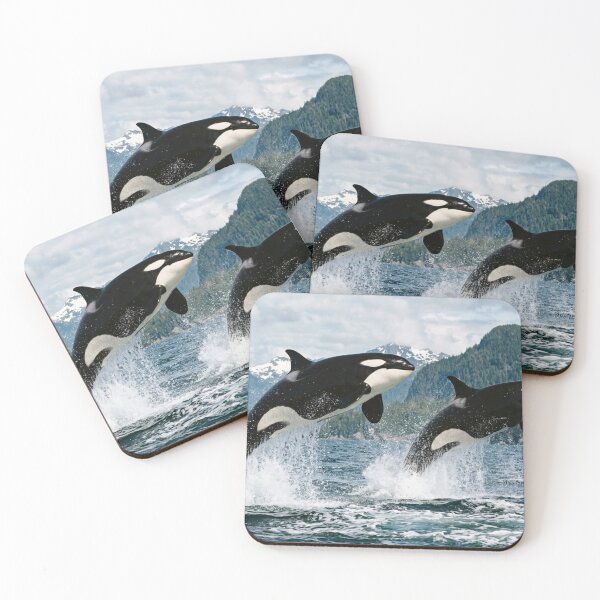 Item preview, Two orcas leaping out of the water. designed and sold by Malisa345.