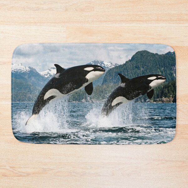 Item preview, Two orcas leaping out of the water. designed and sold by Malisa345.