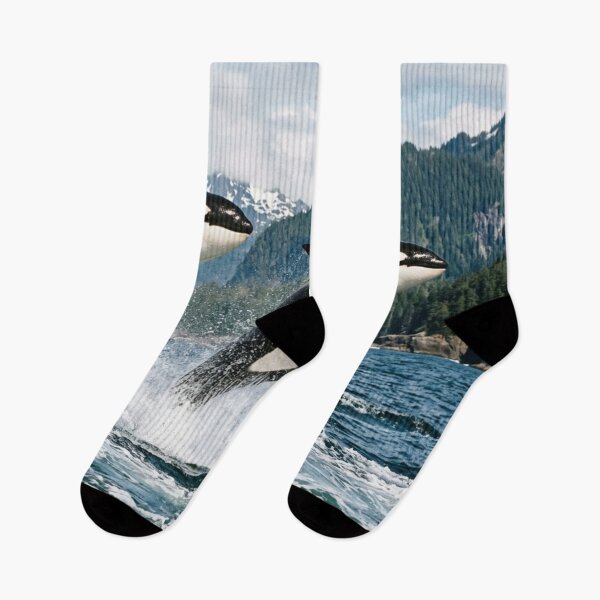 Item preview, Two orcas leaping out of the water. designed and sold by Malisa345.